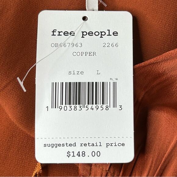 Free People Love and Feeling Midi Dress Copper Large NWT - Picture 9 of 14